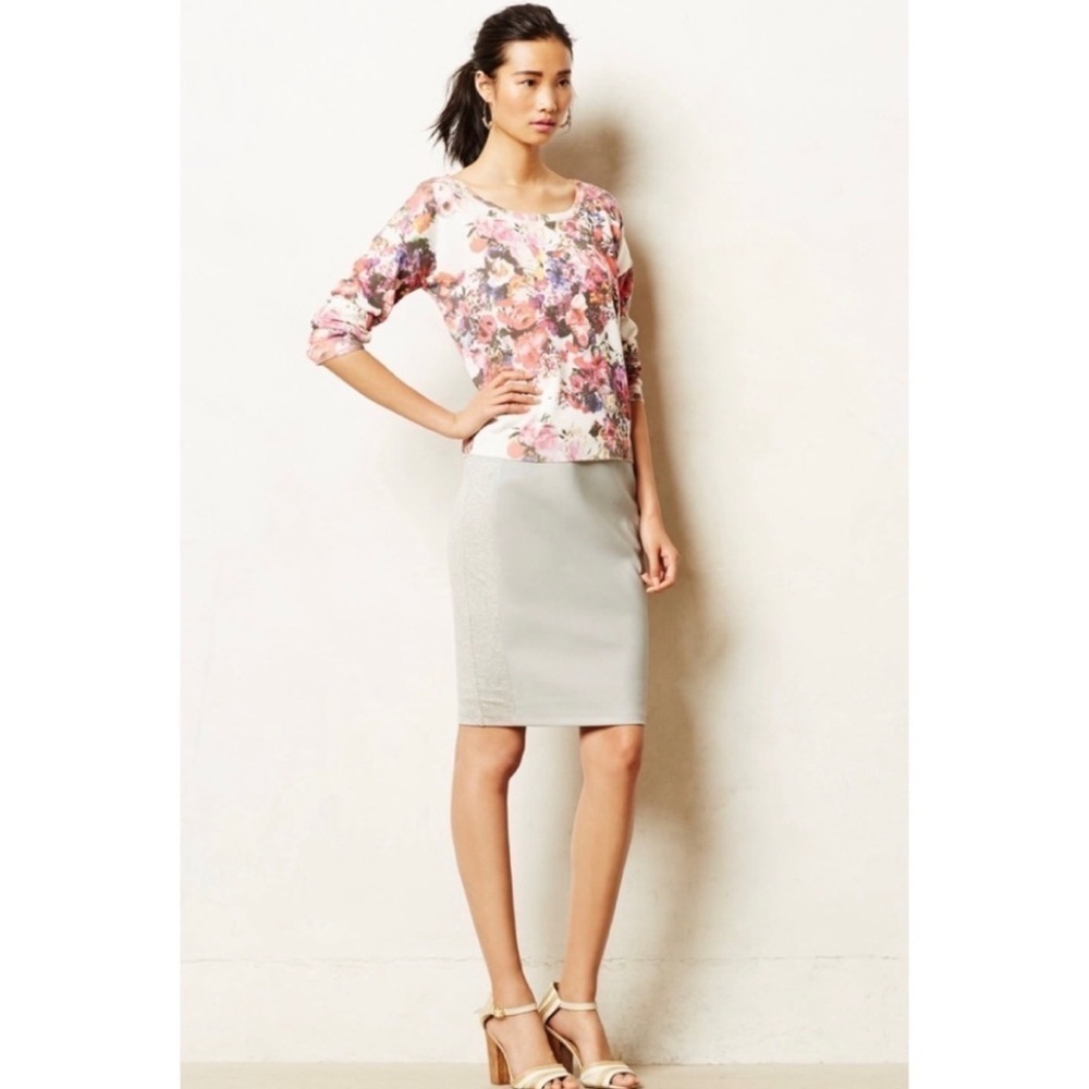 Anthropologie Bailey 44 Loti Skirt Grey Faux Leather Jersey Womens Size Large - Picture 3 of 10